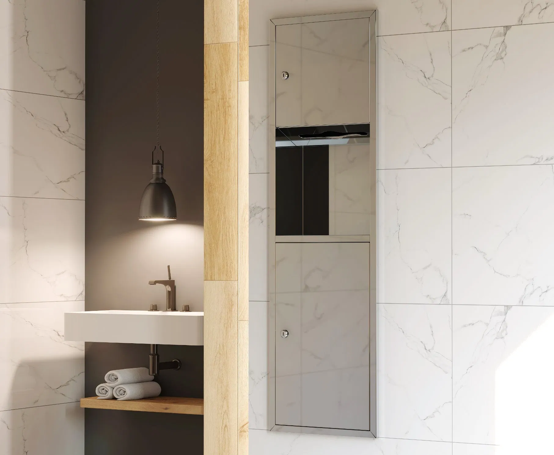 Настенный держатель для бумаги и мусорная корзина из нержавеющей стали 304