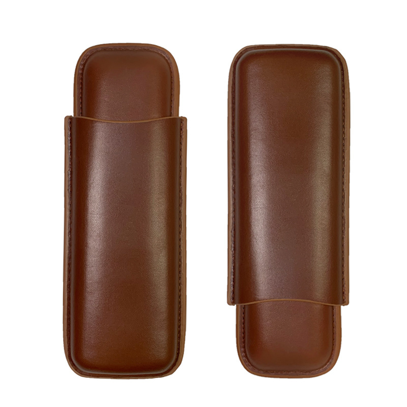 Ea343 Wholesale Portable Custom Waterproof Travel Humidor Moisturizing Box Cedar Luxury for Carry Cigar Leather Case