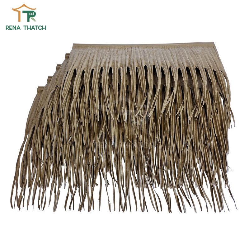Fire Resistant Artificial Thatch Fiber Palm Waterproof HDPE Synthetic Palm for Roof