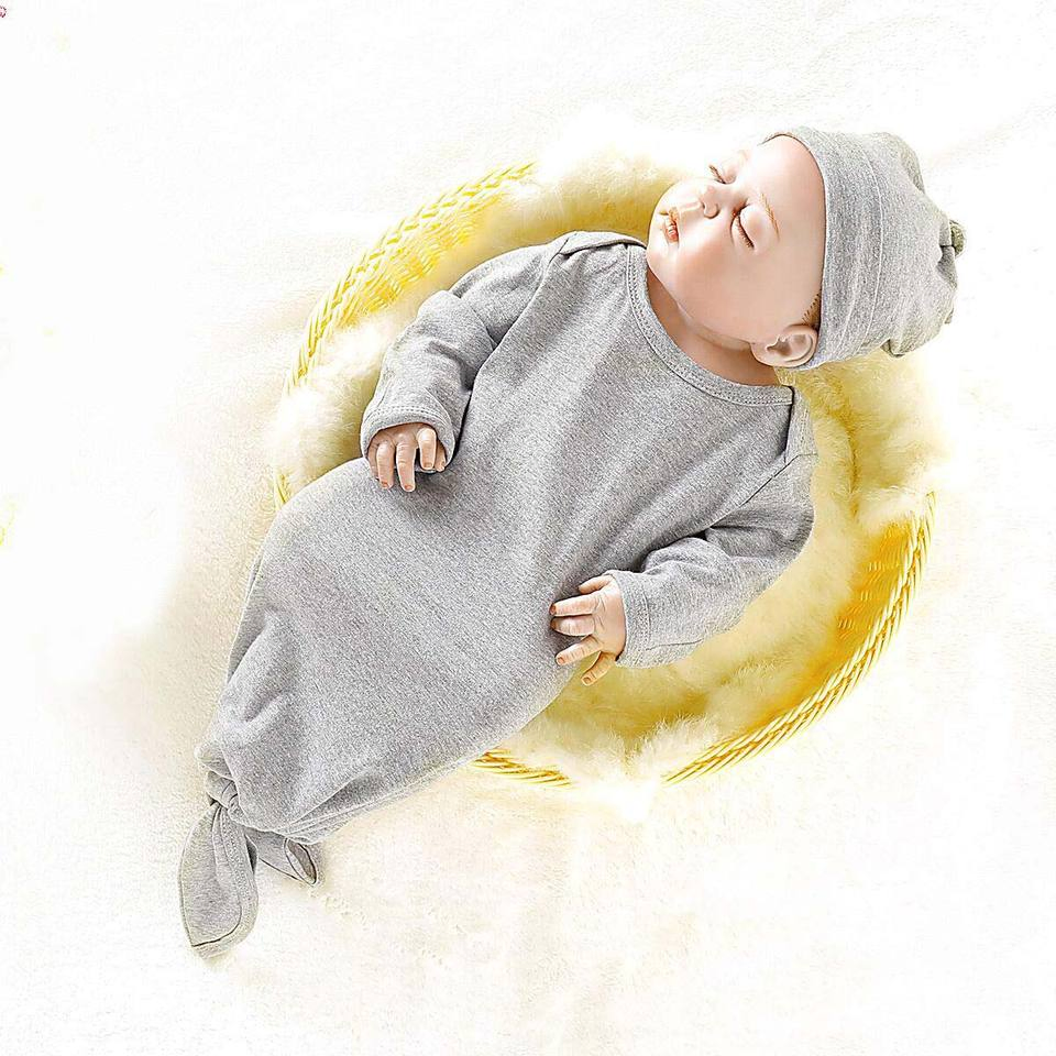 Soft Newborn Baby Swaddle Sack Sleepwear Bamboo Long Sleeve Sleeping Bag