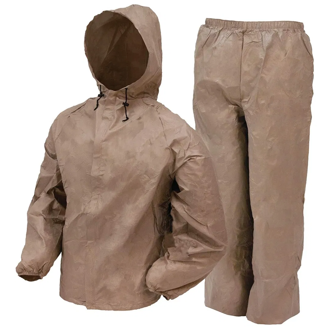 Lightweight Green Custom Logo Waterproof Rain Suit Rain Jacket Raincoat Workwear