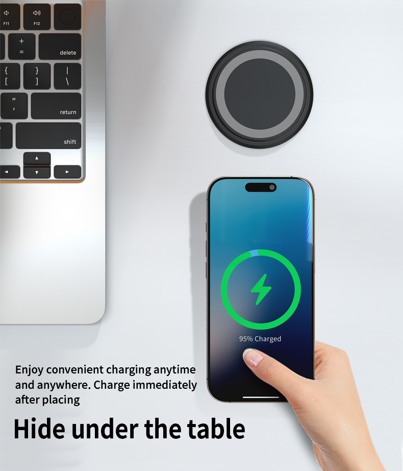 Магнитная беспроводная зарядка 15W Invisible Strong-Magnet