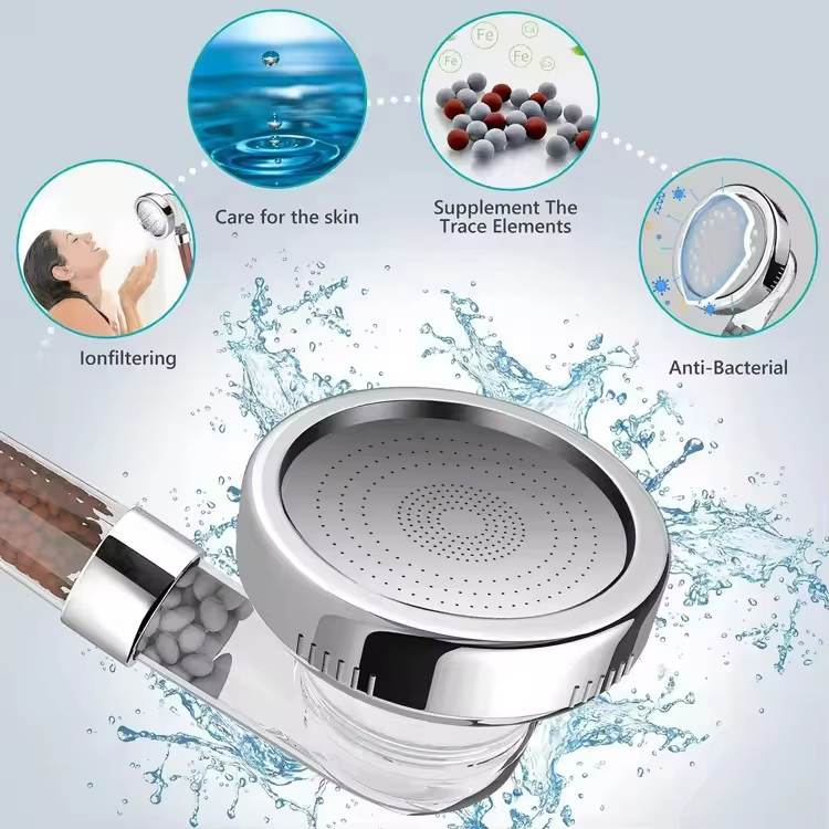 Hot 3 Features to Remove Bacteria Hand-Held High Pressure Shower Head