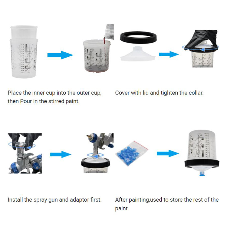 Стакан для смешивания красок PP600, 200-800мл