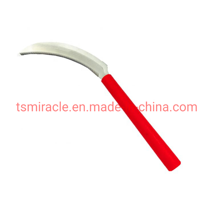 Low Price Carbon Steel Cutting Garden Farming Tool Grass Tooth Sickle with Wooden Handle Purning Sickle