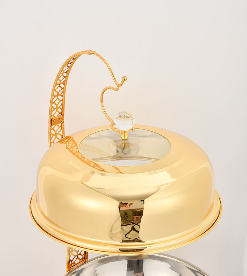 New Gold Plated Stainless Steel Buffet Stove Hotel Insulated Vegetable Stove