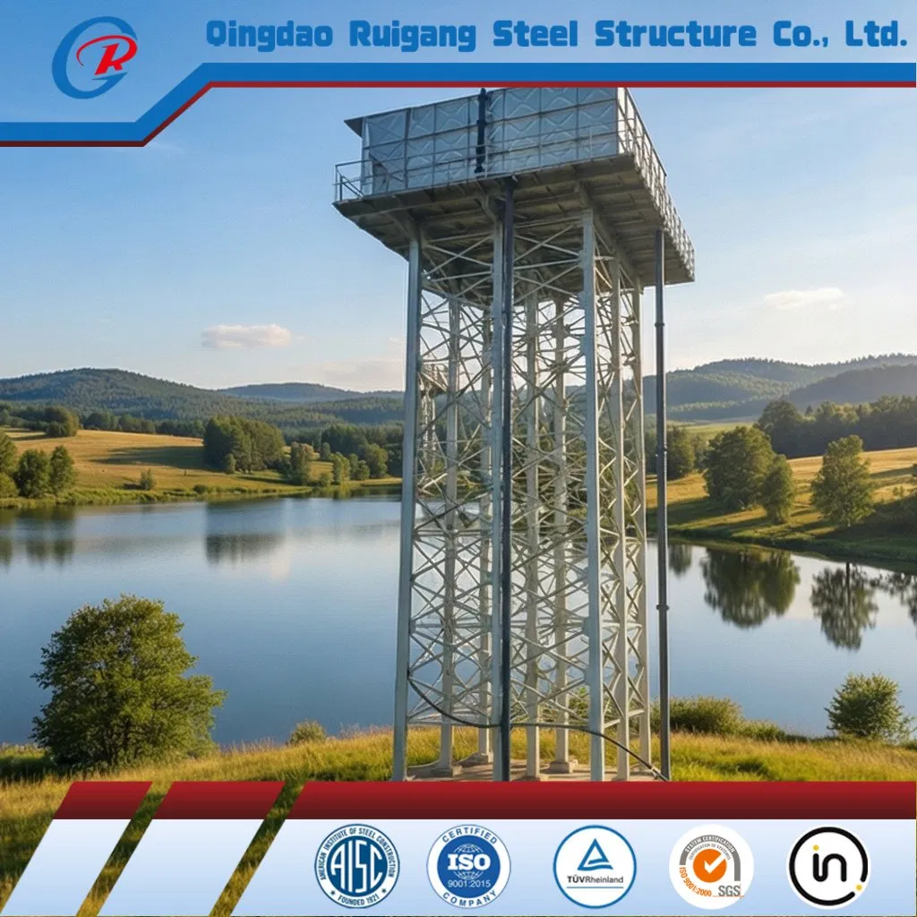 Elevated Water Tank and Steel Structure Support Frame, Water Tower Stand