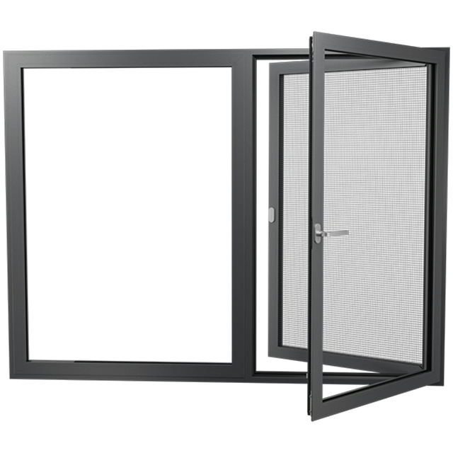 High Quality Customized Tempered Glass Aluminum Swing Window with Screen