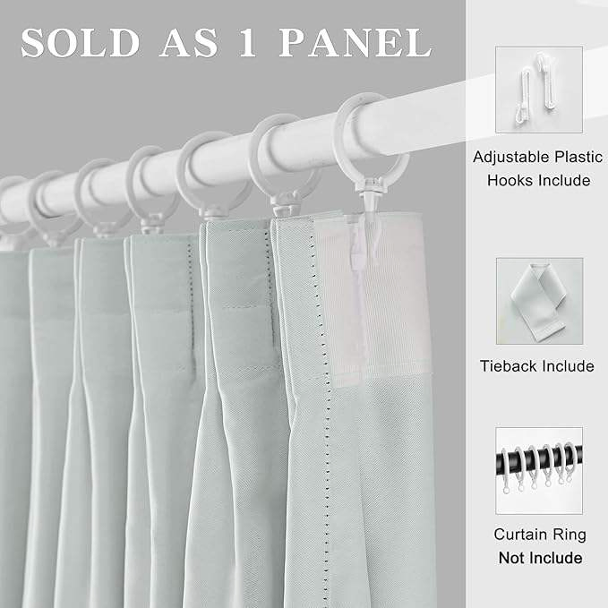 Plastic Curtain Hooks for Pinch Pleat Curtains, Adjustable Curtain Hook