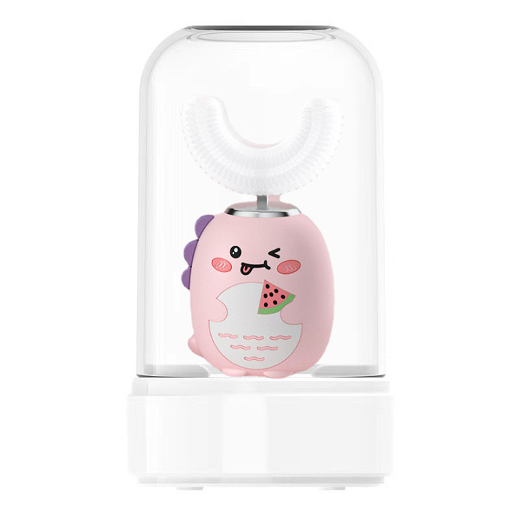 OEM 3 Modes 360 Degrees Silicone Tooth Brush Children U Shape Cartoon Kids Electric Toothbrush