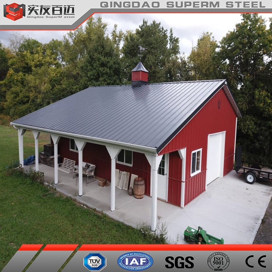 Temoporary Storage Building Warehouse Garage Price Prefab Metal Frame Steel Building Kits Prefabricated Pole Structure Barn with Car Parking Shed