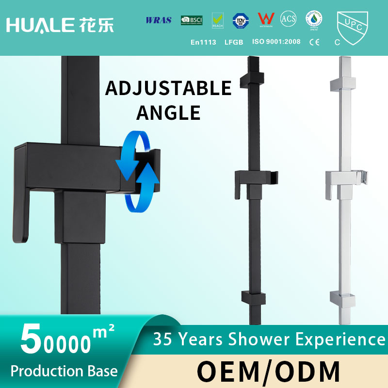 High Quality stainless Steel Sr-23 Square Matte Black Sliding Bar Bathroom Accessories