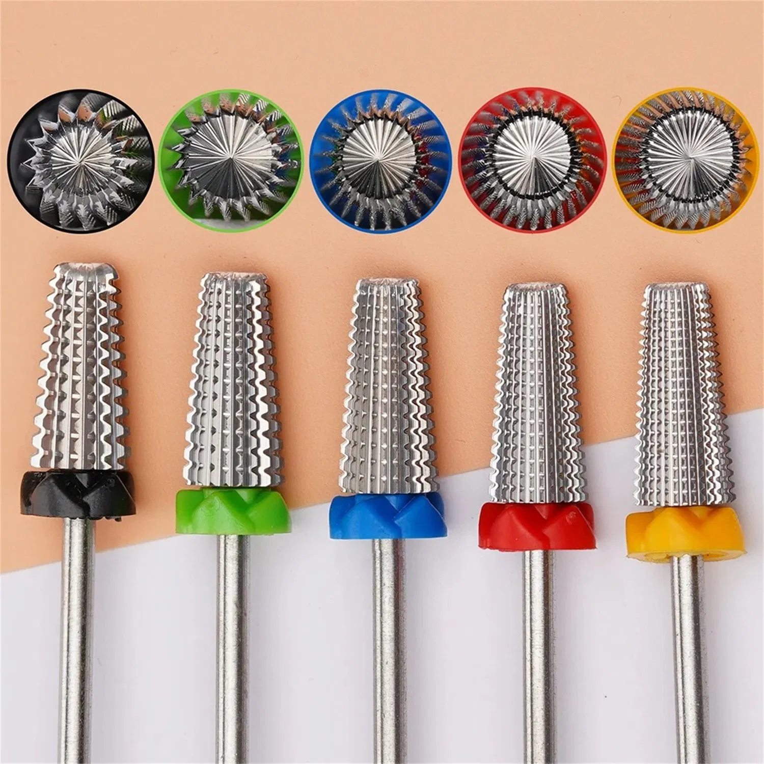 Factory Wholesale Professional Custom Logo 2 Way 5 in 1 Purple Gold Silver Tungsten Carbide E-File Manicure Nail Drill Bits