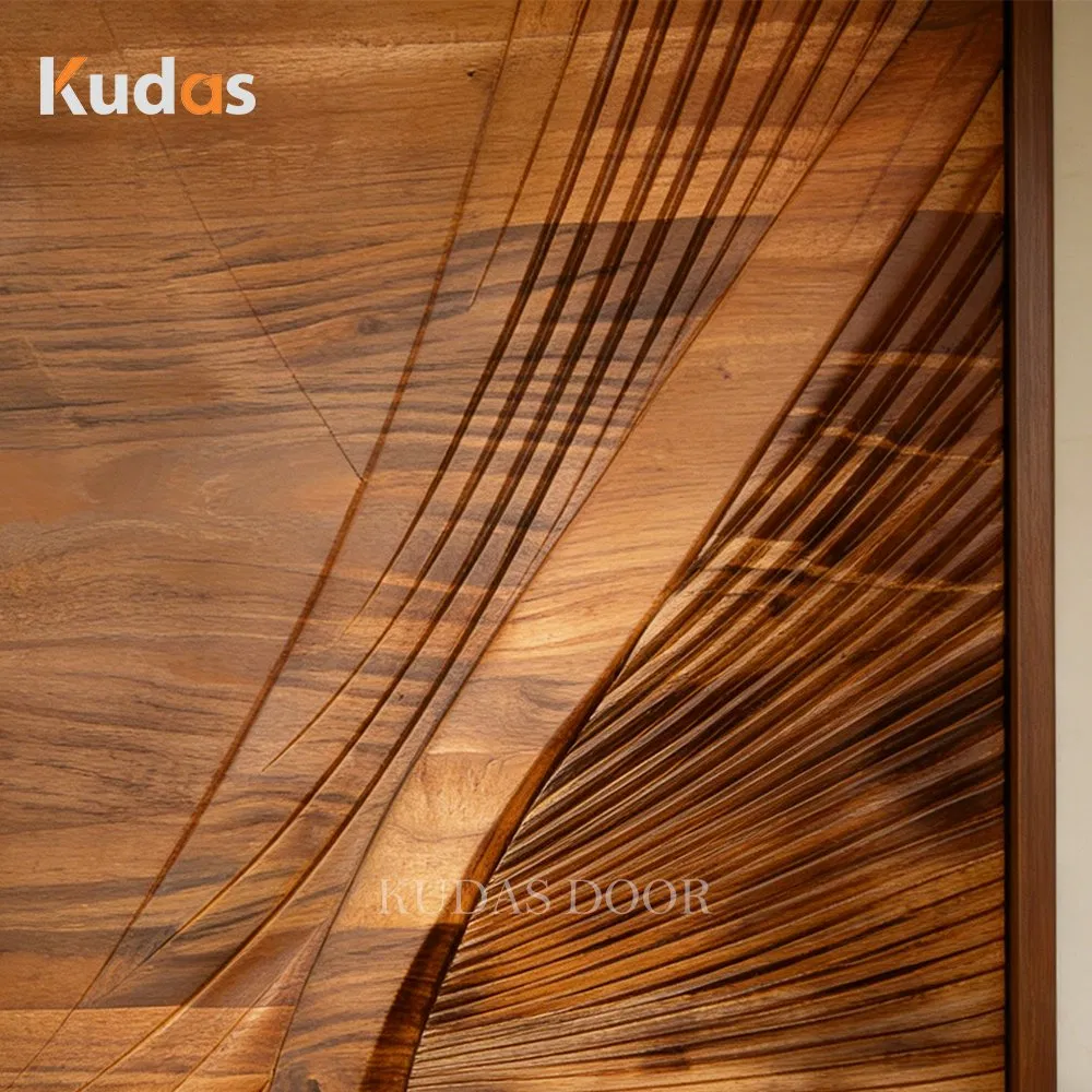 Luxury Solid Wood Pattern Outdoor Home Armored Wooden Security Anti-Theft Entrance Door