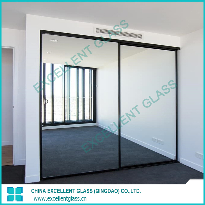 Sleek Tempered Glass Full Body Mirror - Foldable Stand & Wall-Mounted Dual-Use Decor Mirror