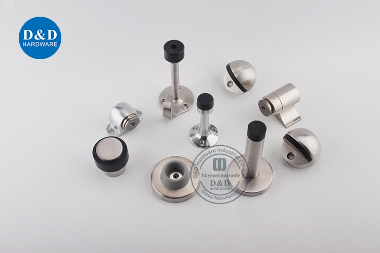 Floor Wall Mounted Brass Magnetic Architectural Hardware Stainless Steel Rubber Zinc Alloy Unique Types Glass Bathroom Shower Sliding Door Stop Holder Stopper