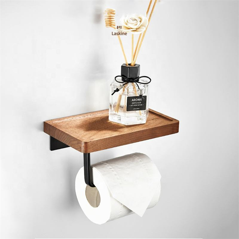 Sustainable and Stylish Eco-Friendly Bamboo Bathroom Accessories Set Walnut Wood Washroom Accessory Set Modern Design for Home, Bathroom, and Kitchen