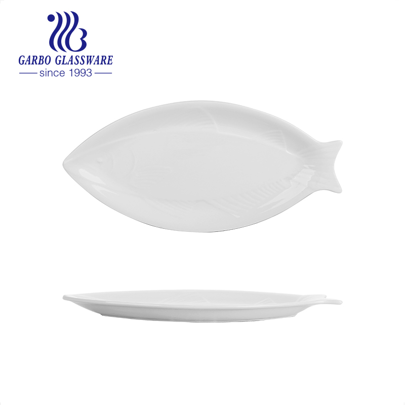 17inch Porcelain Fish Dish Lunch Plate Kitchen Dinnerware Ceramic Dinner Food Dishes Dinner Plates for Hotel Restaurant