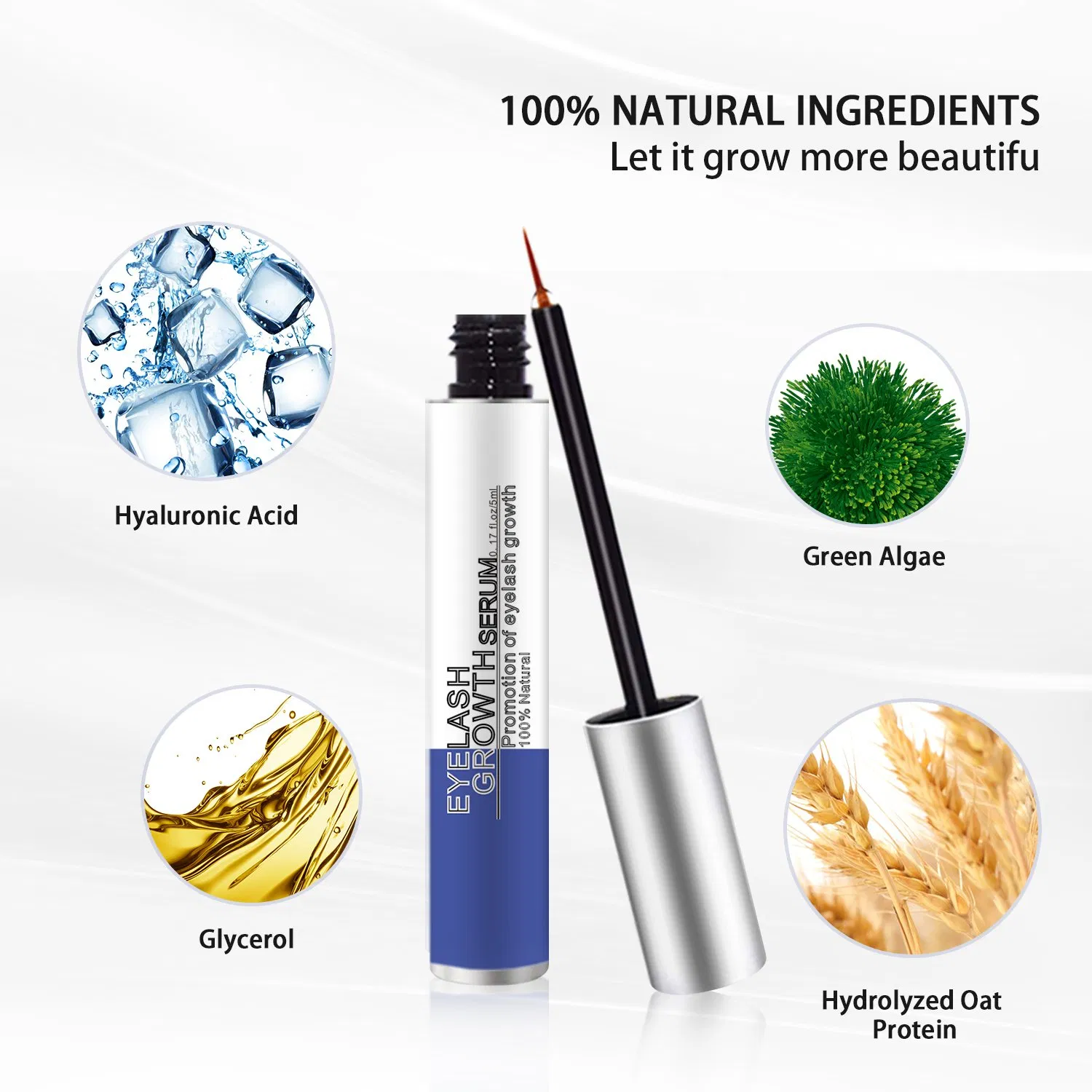 Factory Price OEM Natural Enhancer Boost Eyelash & Brow Growth Serum for Longer