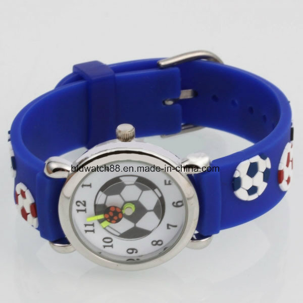 Quality Boys Silicone Cartoon 3D Strap Child Watches with Japan Movement