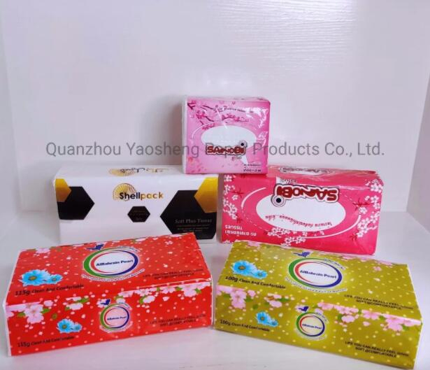 Factory Customize 2 - 3 Ply Virgin Pulp Face Tissue No Scent Soft Pack Facial Tissue Paper