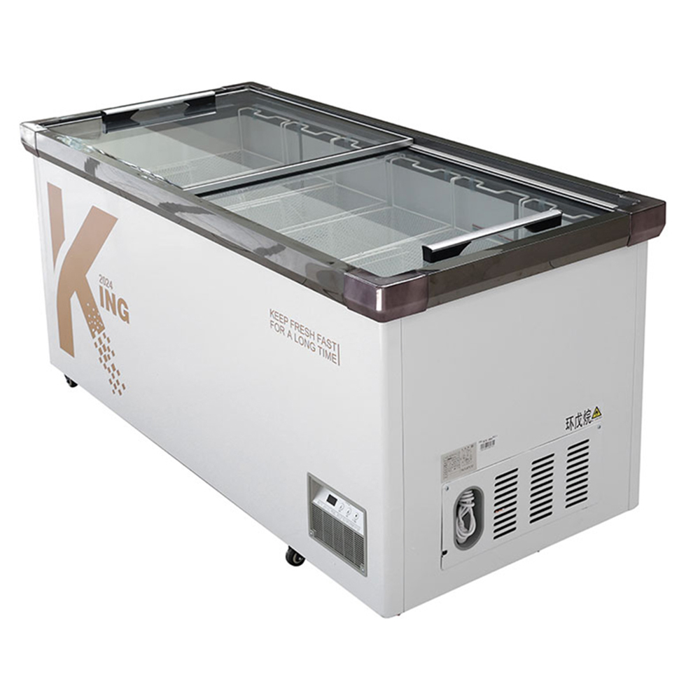 Supermarkets Cooler Commercial Storage Deep Display Showcase Ice-Cream Refrigerator Chest Island Freezer