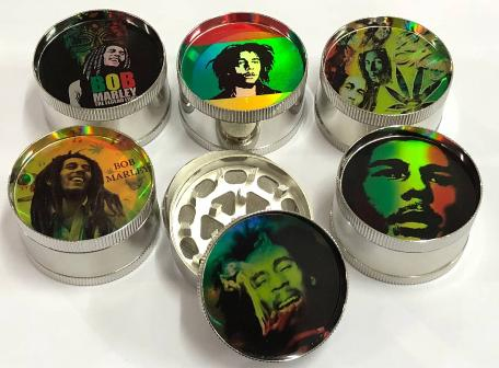 Factory Supply 52mm Diameter Bob Marley Dry Tobacco Smoking Herb Grinder