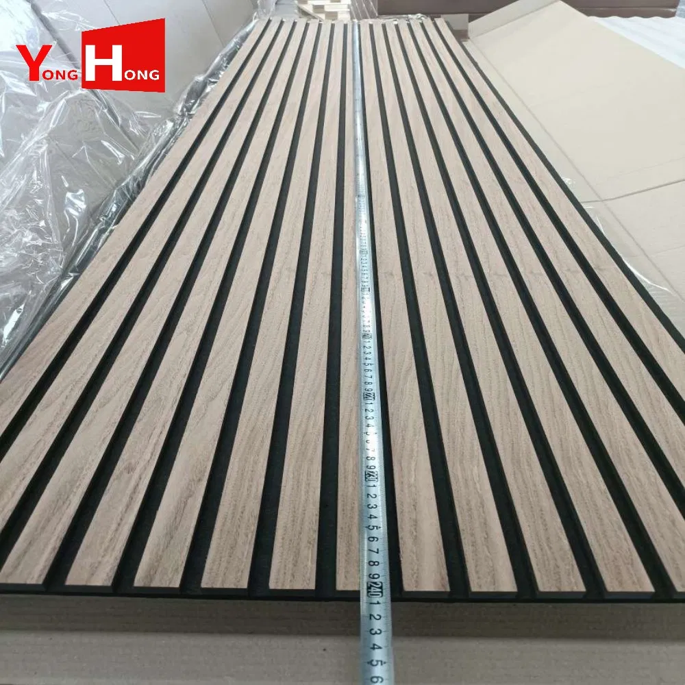 Interior Wall & Ceiling Cladding Eco Friendly MDF Wooden Slat Fluted Acoustic Wall Panel
