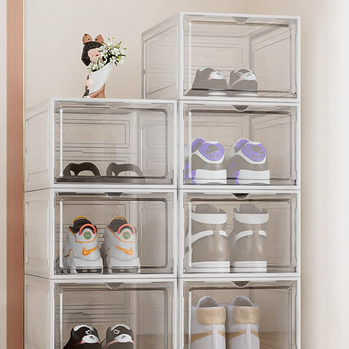 Shoe Storage Box Clear Plastic Stackable Display Rack for Toy