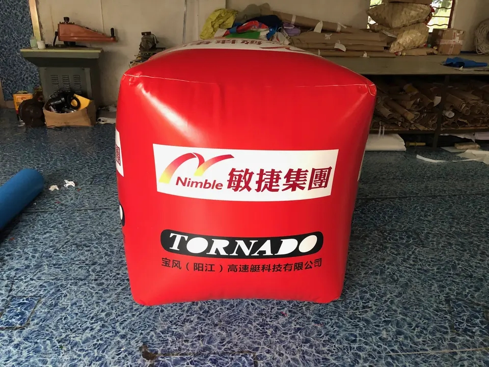 Boyi Custom Logo Event Inflatable Square Buoy Inflatable Water Floating Cube
