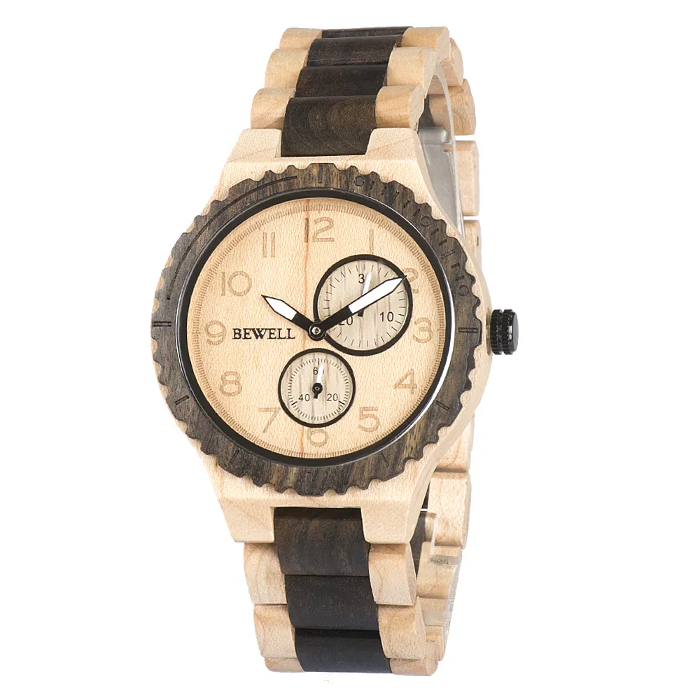 Handcrafted Wooden Engrave Watch for Men with Japan Movement Custom Watch Private Label Mens Watch Wooden