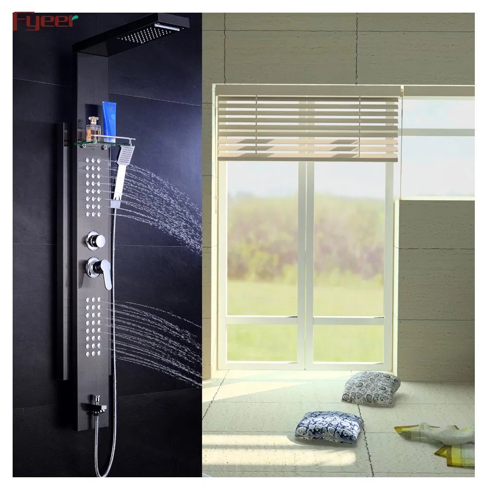 Fyeer Shower Panel Tower System Stainless Steel Multi-Function Shower Panel with SPA Massage Jets