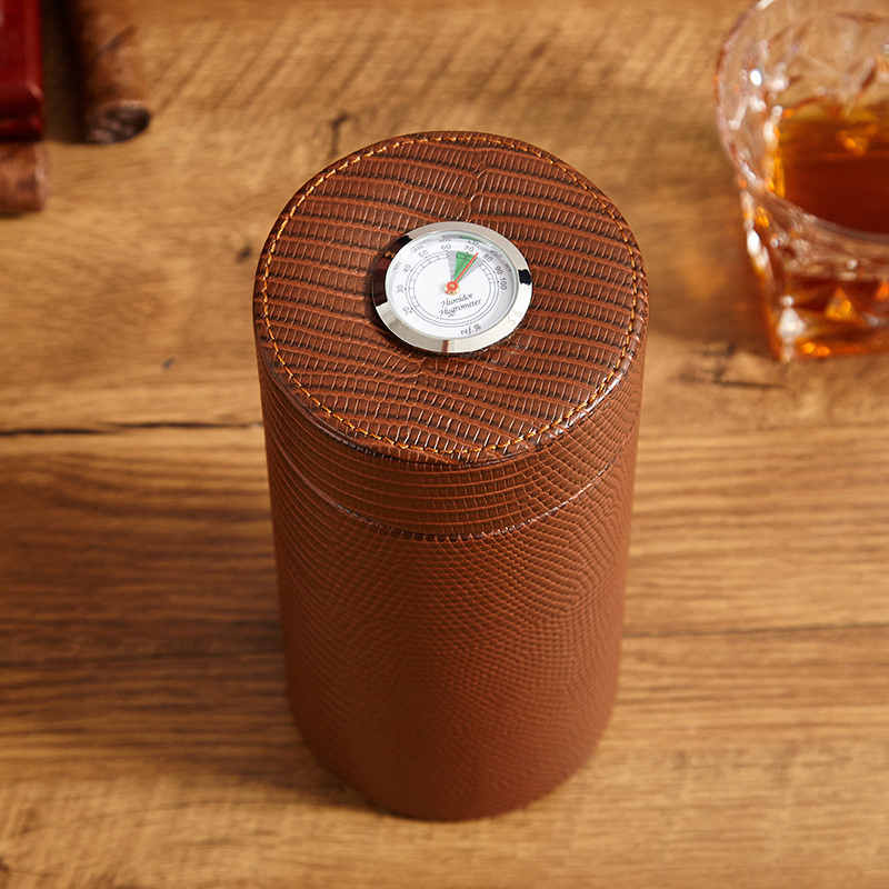 Ea453 Wholesale Custom Portable Hold 9 Cigar Case with Hygrometer for Men Travel Mini Humidor Wood Cigars Accessories Tube Cases