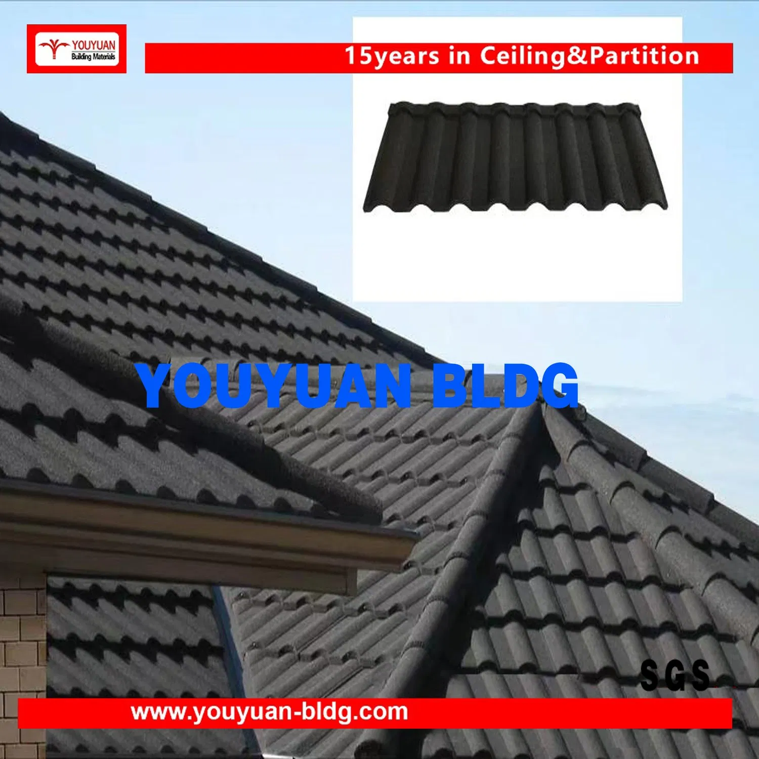 Stone Coated Steel Roof/Stone Coated Roofing Tile/Stone Coated Metal Rooing Tile/Roof Sheet