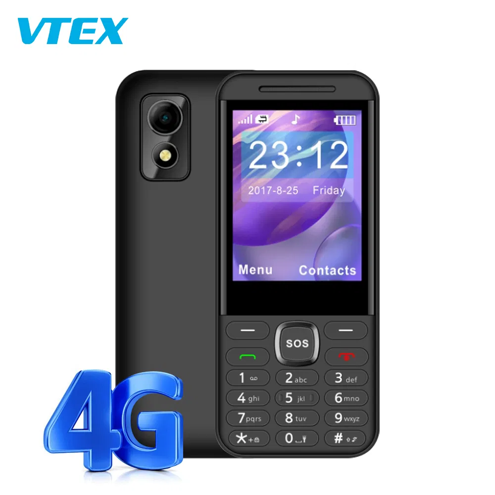 Простой кнопочный телефон 4G с фонариком, 2.8 дюйма
