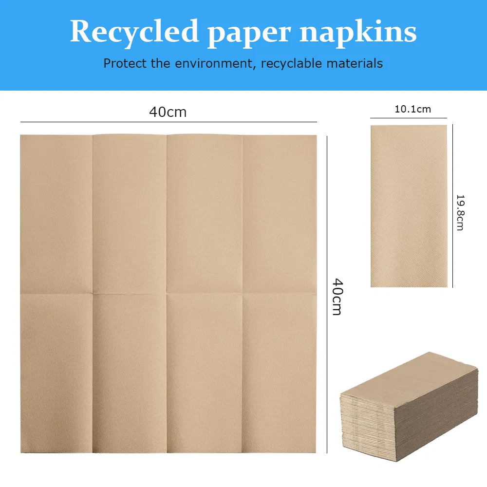 Eco Friendly Choice Biodegradable Unbleached Recycled Brown Paper Napkins Sustainable Compostable