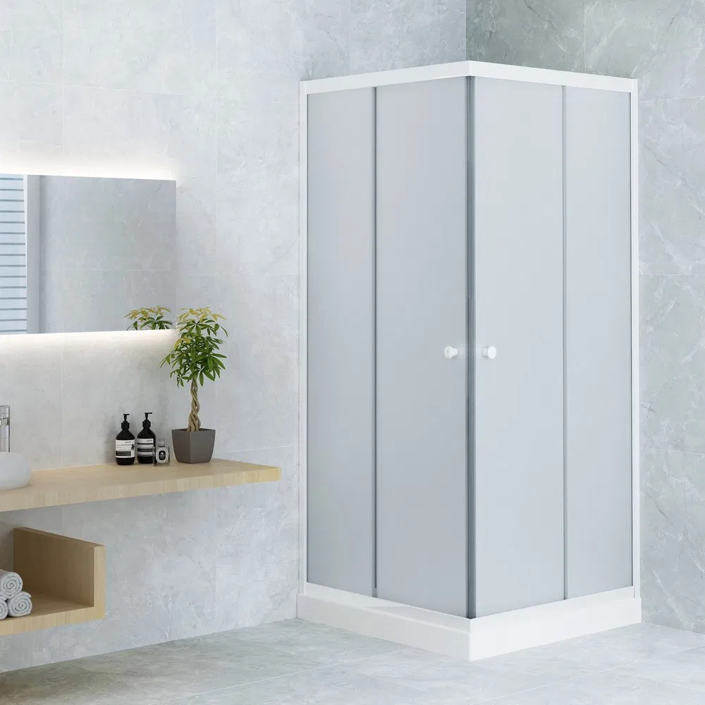 Corner Design Aluminium Frame Double Sliding Shower Enclosure