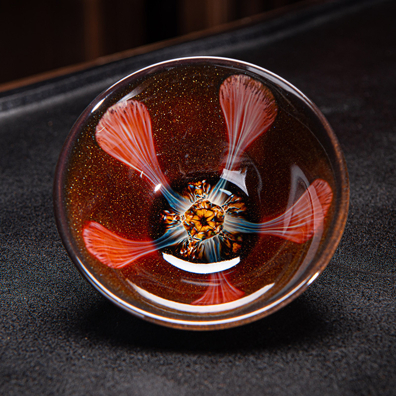 Jianzhan Ceramic Tea Cup, Kung Fu Tea Set with Flambed Glazed Ceramic Cups Set Porcelain Mug Set Use for Sake Cups Teacups