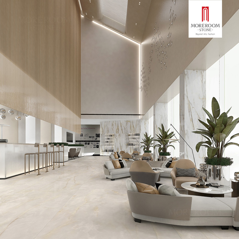 Large Porcelain Slab Snow White Marble Tiles for Kitchen Countertops Wall Backgrounds