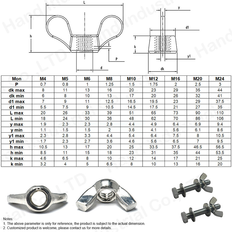 DIN315 Stainless Steel 316 Wing Nut