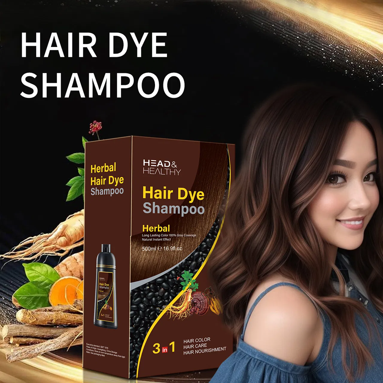 Nourishing Black Hair Dye Shampoo for Radiant Color Results