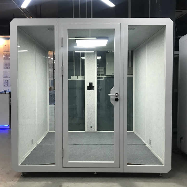 Modern Eco-Friendly 4-Layer Acoustic Office Pods Removable Portable Vocal Booth Steel Frame Soundproof Office Building Outdoor