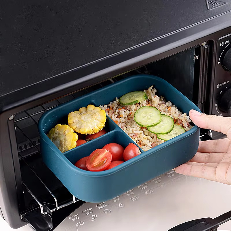Rectangle Silicone Travel Containers Silicone Container Leak Proof Food Storage Bento Lunch Box