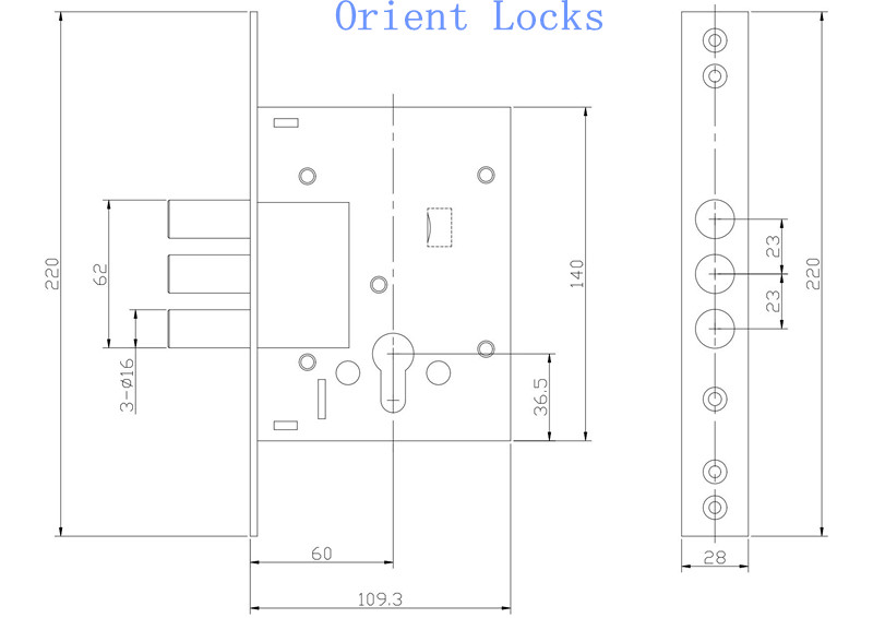 257RW Steel Door Lock Mortise Lock