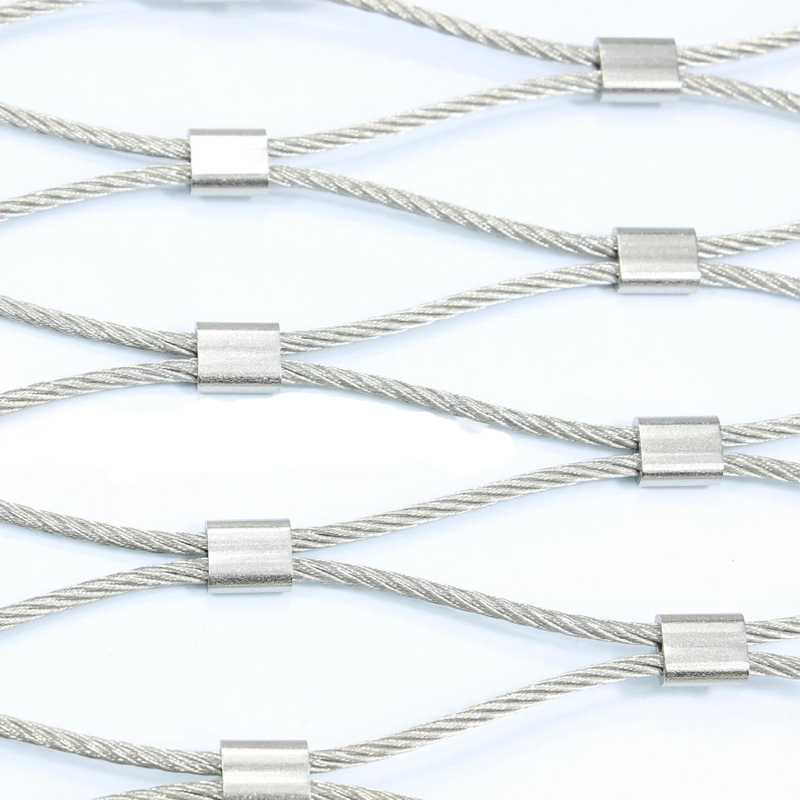 Stainless Steel Wire Rope Mesh Net Rock Fall Protection Fence Parrots Enclosure Mesh Stainless Steel Flexible Wire Mesh Netting