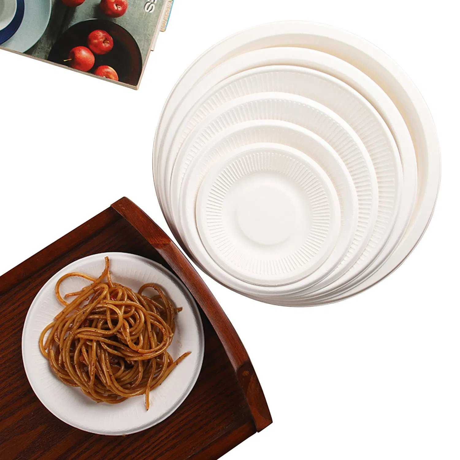 Eco-Friendly Biodegradable Disposable Sugarcane Residue Dinner Plates Fast Food Plate for Parties Gatherings Restaurants