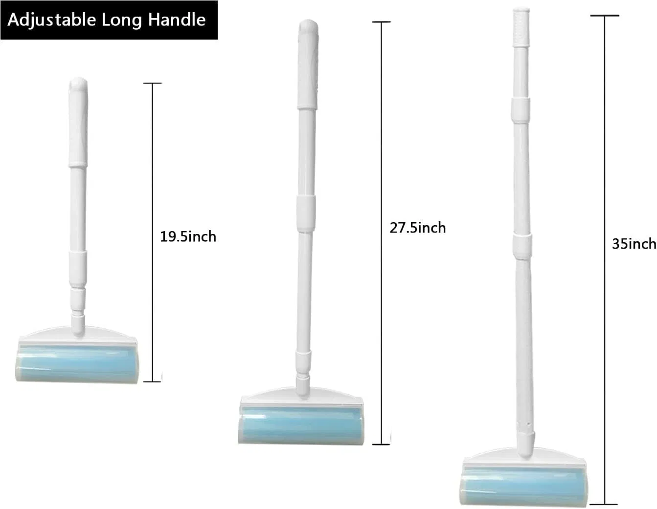 Reusable Manual Gel Sticky Picker Washable Pet Hair Lint Roller Pet Hair Remover with 3-Foot Extendable Handle for Home Cleaning Floor Couch Carpet Dusty Remova