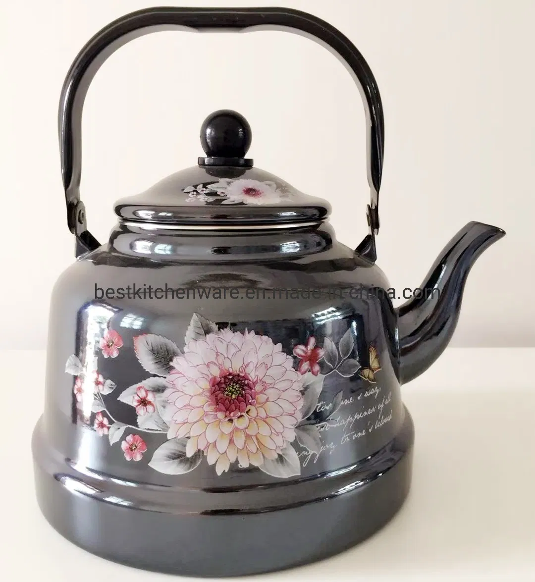 1.1L/1.7L/2.5L/3.3L Mirror Glazed Stainless Steel Handle Best Selling Enamel Kettle