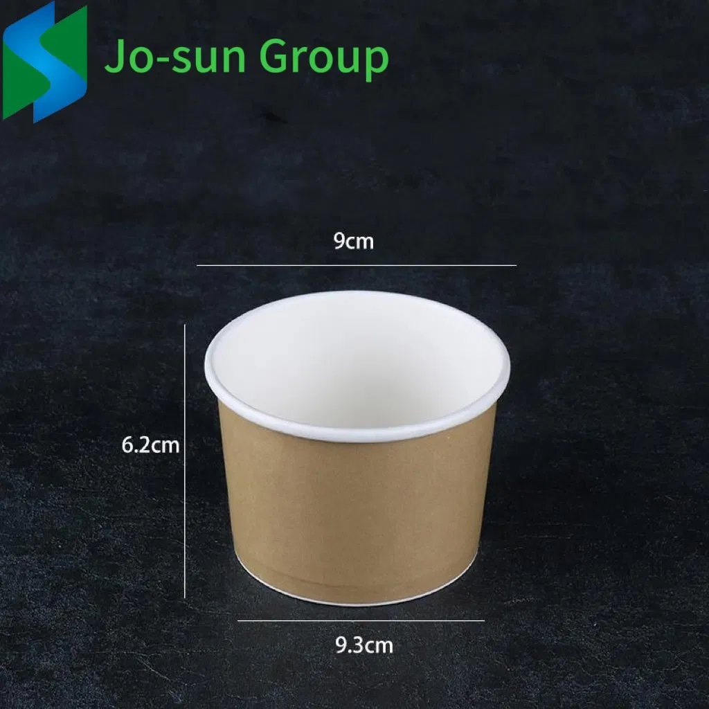 Wholesale Disposable Square Round Paper Cup Heatable Kraft Waterproof Custom Print Logo Paper Salad Bowl