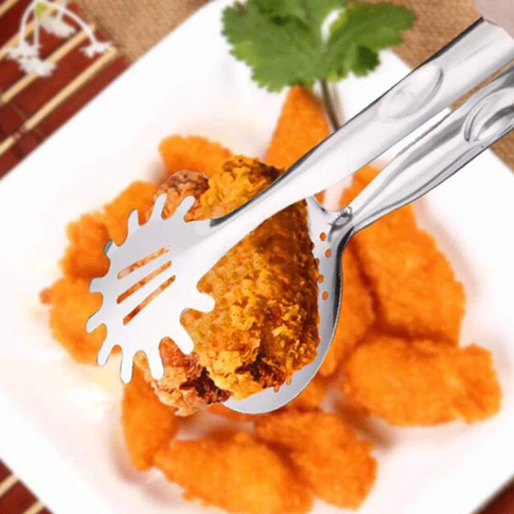 Multipurpose Premium Stainless Steel Food Clamp Frying Gripper Steak Barbecue Tongs Bl12119